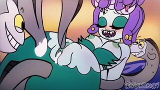 Cuphead Cala Maria Boss монстра-русалку трахнули порно